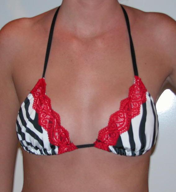 Sunflower - Red Zebra Triangle Lace Top