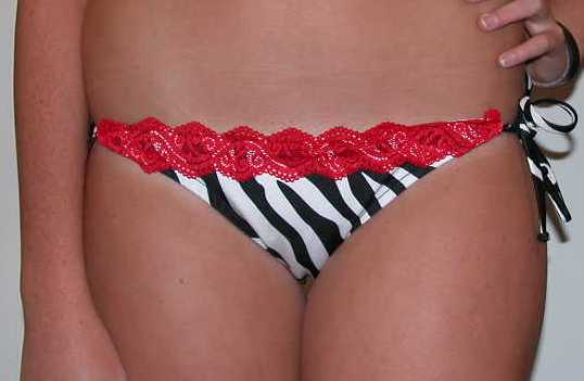 Sunflower Zebra EURO TIE Red Lace bottom