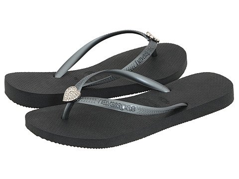 Havaianas - SLIM CRYSTAL HEART Flip Flops - Grey