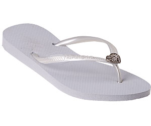Havaianas - SLIM CRYSTAL HEART Flip Flops - White